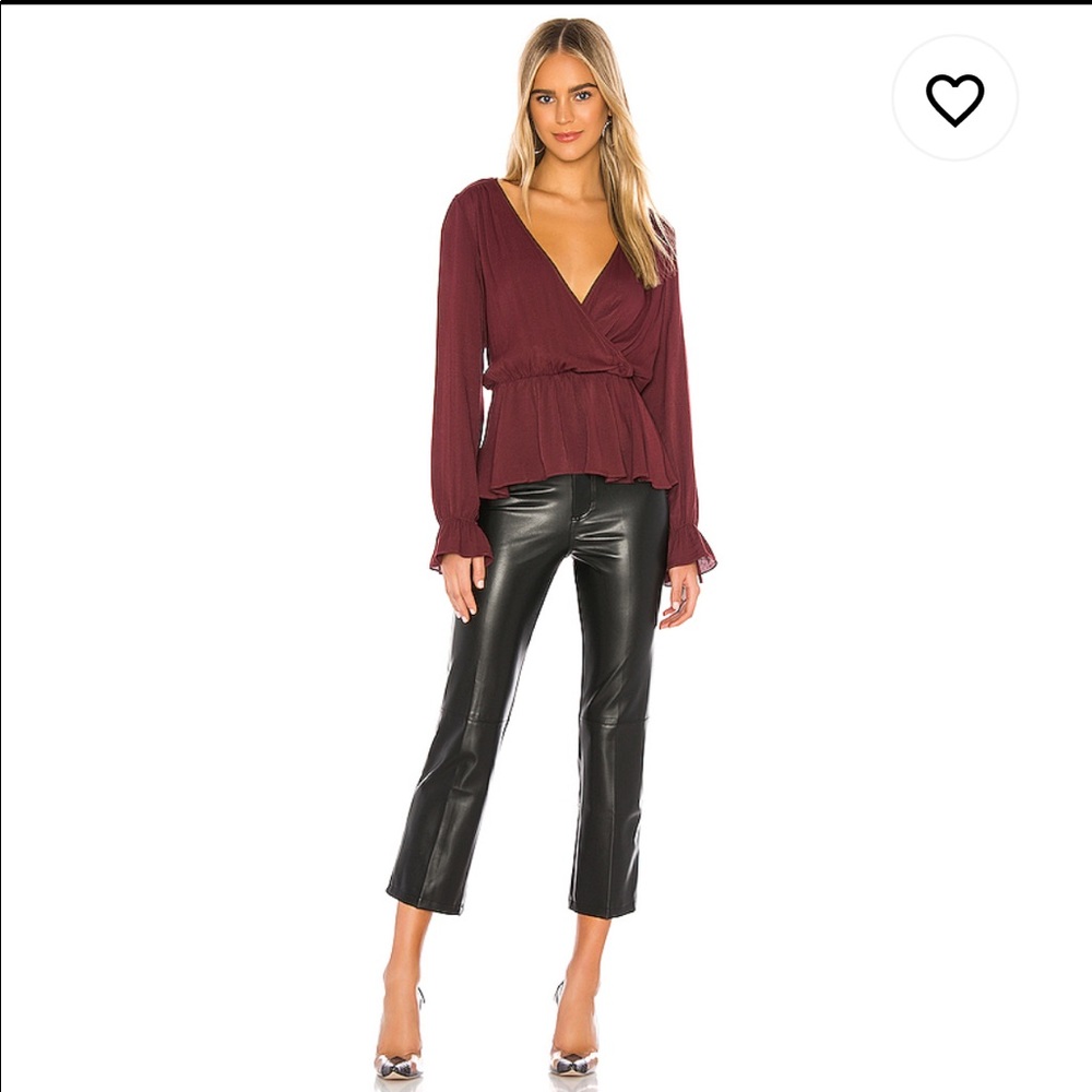 Ann Taylor XS Burgundy Chiffon Top